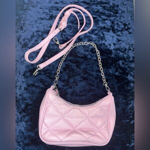 Pink Quilted Design Women's Leather Bag